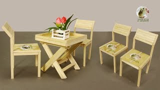 Miniature Table & Chairs Design & DIY – How to Make Outdoor, Garden & Coffee Table & Chairs