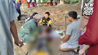 American tourist who hit Thai woman while riding dirt bike falls to his knees upon learning she died