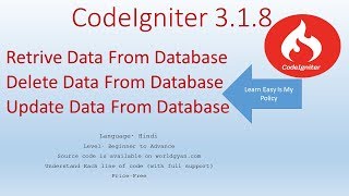 CodeIgniter Tutorial Part 2 || world gyan || codeigniter