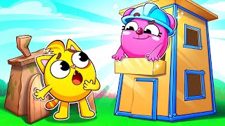 Giant Cardboard Playhouse Song 🏠🧸 | Funny Kids Songs 😻🐨🐰🦁 And Nursery Rhymes by Baby Zoo