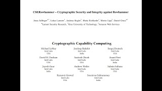 Seminar in Computer Architecture - S5: Cryptographic Capability Computing (F22)