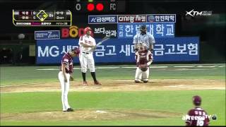 Hanwha's Dana Eveland at bat