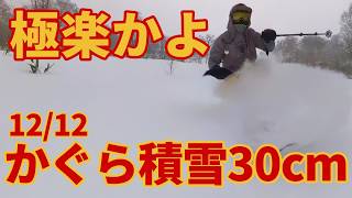 【降雪30cm】北海道並極上パウダーのかぐらスキー場【ゲレンデレポート】 2024/12/12