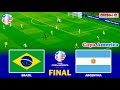 Brazil vs Argentina - Copa America Final - Full Match All Goals 2024 | eFootball PES PC Gameplay