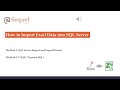 How to import data from Microsoft Excel into Microsoft SQL Server