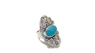 Himalayan Gems Turquoise and Moonstone Ring