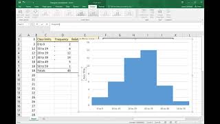 Histogram and frequency table in Excel