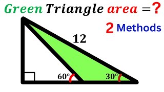 Can you calculate area of the Green shaded triangle? | (2 Methods) | #math #maths | #geometry