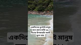 একদিনের ভুলটাই মানুষ মনে রাখে বাকি ৯৯ দিনের উপকারটা সবাই ভুলে যায় #motivation #quotes #motivational