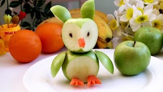 Handmade Apple Owl - Fun Apples Cutting Garnish