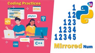 Python Mirrored Number Pyramid Pattern - Pattern Programs in Python - Python Programs - Harisystems