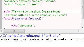 C1 PHP Practice Exercise 6 Arrays and strpos function