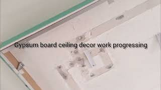 gypsum board sealing decor work | ജിപ്സം ബോർഡ് സീലിങ് ഡിക്കോർ വർക്ക് |