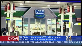 MA State Lottery Now Says $758 Million Jackpot Ticket Sold In Chicopee, Not Watertown