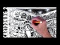 drawing and inking a single panel cartoon timelapse