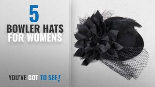 Top 10 Bowler Hats For Womens [2018]: WINOMO Flower Decor Hair Clip Feather Fascinator Burlesque