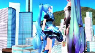 A peaceful day in the city - Miku vs Miku Giantess Growth Battle