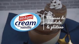 Mousse de chocolate y platano - Bakels Instant Cream