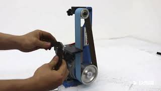 DIY using small belt grinder machine/ knife making belt grinder