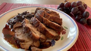 Pork loin cooked with grapes - Cooking without a knife, Incredible softness! It's delicious!