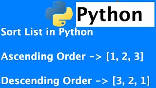 How to Sort List in Python - Ascending and Descending Order #python #pythonprogramming #sorting