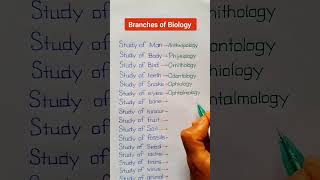 Branches of Biology || List of Biology subject