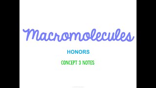 Unit 1 Biology Basics HONORS Concept 3 Notes *UPDATED*