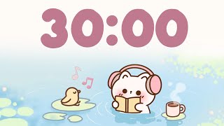 30 Minute Timer 🐱 Chill & Study timer