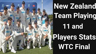 WTC Finals New Zealand Team Playing 11 And Players Stats. India vs nz Final match