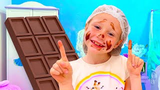 Nastya and dad travel and learn how chocolate is made. Collection for children