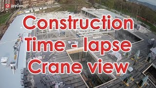 American International School of Zagreb, Construction Time - lapse, Crane view