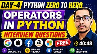 Python Operators Full Concept | Arithmetic, Comparison & Logical Operations