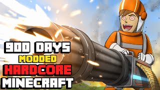 I Survived Hardcore Modded Minecraft For 900 Days using the largest modpack possible