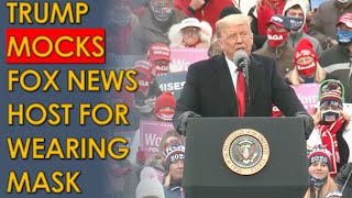 Trump MOCKS Fox News' Laura Ingraham for Wearing Mask at Michigan Rally