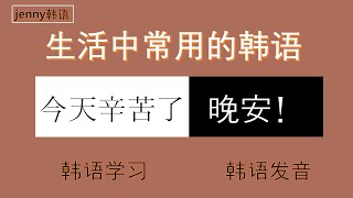 韩语学习/今天辛苦了，晚安~!学韩语#4ㅣ韩文日常用语 韩国语发音 ㅣlern korean ㅣ한국어