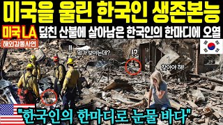 [해외감동사연] 잿더미 된 LA 부촌 속 생존한 한국인 행동에 발칵 뒤집힌 미국인들은 오열 하는데..