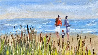 Easy Beach Scene Acrylic Painting For Beginners