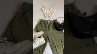 How to style Green Cargo pants 🍦#fashion #moda #outfitsinspo #formalinformal #outfitideas #y2k