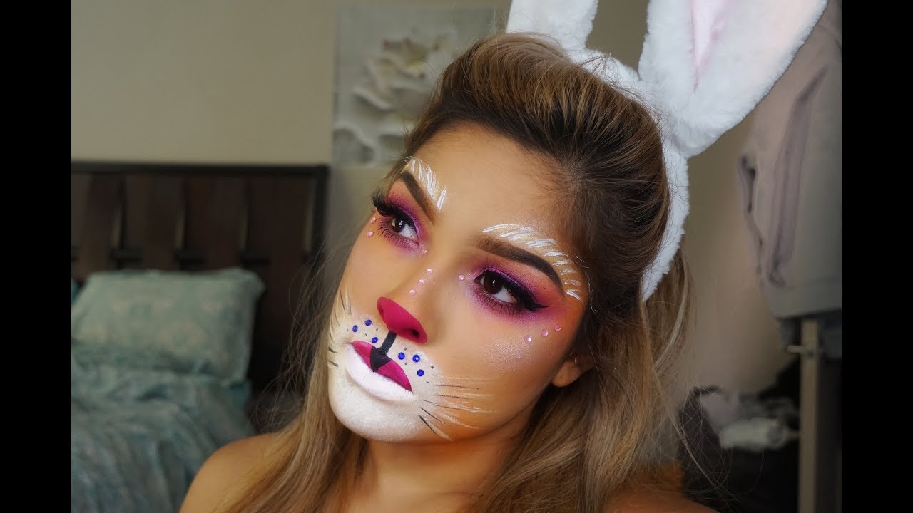 Easy Bunny Rabbit Glam Halloween Makeup Youtube