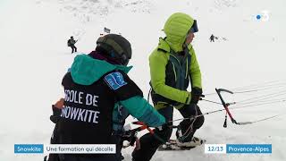 Hautes-Alpes : les moniteurs de snowkite se forment au col du Lautaret