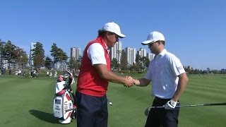 Zach Johnson almost holes his terrific approach at The Presidents Cup