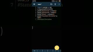 Statistical Operations On Numpy Array