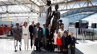 Windrush monument unveiled in London Waterloo station