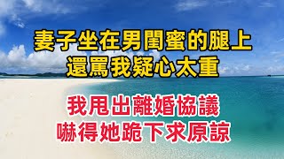 妻子坐在男閨蜜的腿上，還罵我疑心太重，我甩出離婚協議，嚇得她跪下求原諒#婚外情 #情感故事 #婚姻生活