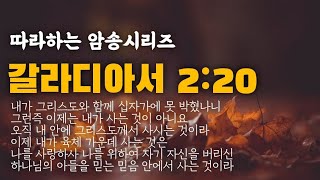 (따라하는암송시리즈) 26 갈라디아서 2장 20절 갈 2:20 / 장재기 목사 / 암송에 성공하신 분은 "암송성공" 댓글을 남겨주세요.