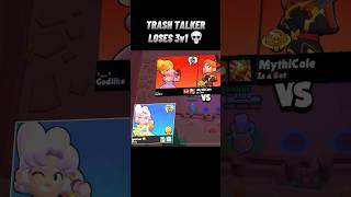 1v3 vs Trash Talker 🤡 #brawlstars #shorts #piper