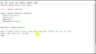 #Python MySQL Insert Into Table