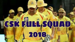 CSK team complete player list IPL 2018 | Chennai Super kings squad 2018 | Full List of CSK players