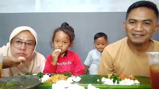 MENU MAKAN SIANG NASI PUTIH TELOR PUYUH BALADO DAUN SINGKONG SAMBAL HIJAU|MUKBANG INDONESIA