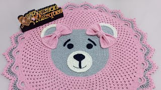 📢 TAPETE DE URSINHA EM CROCHÊ. 🥰🐻 PASSO A PASSO. ❤️ #crochet